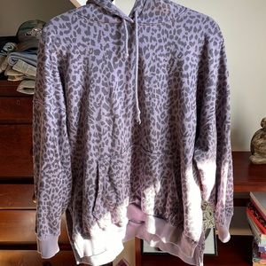 American Eagle purple leopard print jegging style hoodie size M